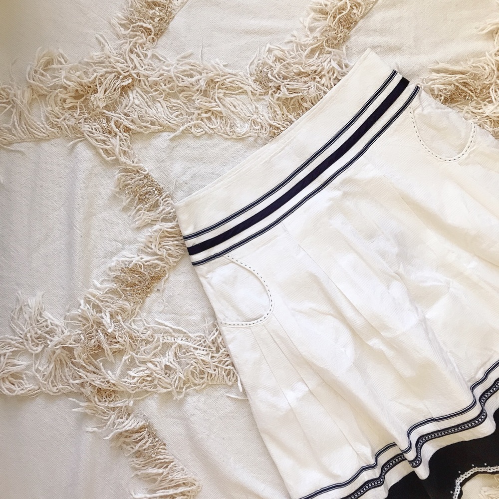 ELEGANTPROSPER White Beaded Midi Skirt 💕💕